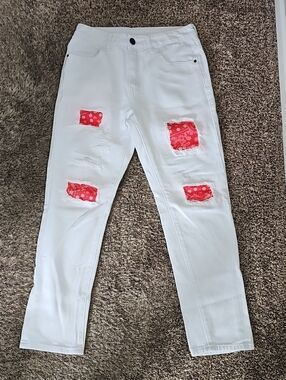 Mens Nwots Skinny Jeans Sz 30/30. Red And White